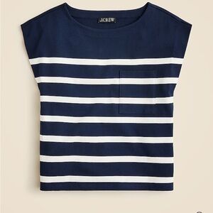 New mariner jersey boatneck muscle T-shirt in stripe